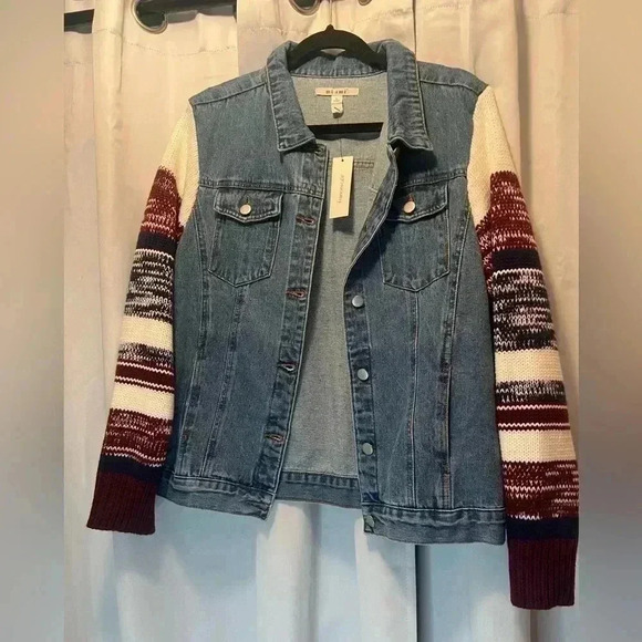 Francesca's Collections Jackets & Blazers - 🆕 Sweater Sleeve Denim Jacket
